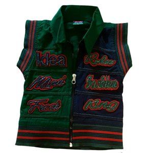 Child's Size 0 Gold Koine Vest Rodeo Beagle Boys Zip Up